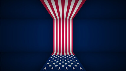 EPS10 Vector Patriotic background with Usa flag colors.