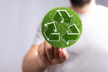 volumetric green recycling sign 3d