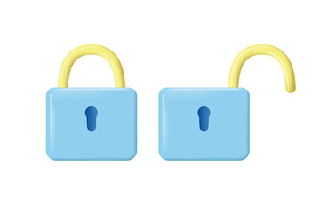 Vector illustration of a 3d padlock.