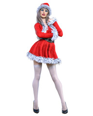 Young beautiful Santa girl.