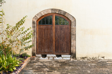 old wooden door in house