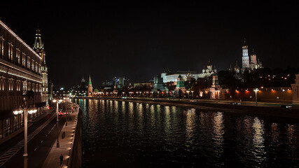 night view Moscow Kremlin