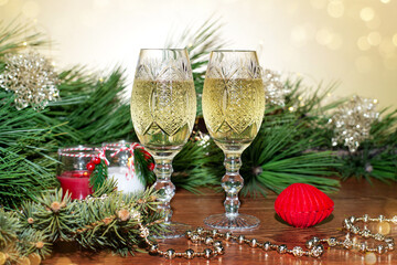 Happy New Year! Christmas and New Year holidays background, winter season.