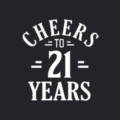 Fototapeta na wymiar 21st birthday celebration, Cheers to 21 years