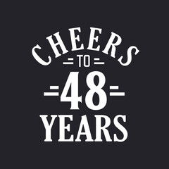 Fototapeta na wymiar 48th birthday celebration, Cheers to 48 years