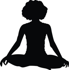 African American Woman Yoga SVG Yoga Silhouette