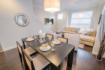 Modern dining room in luxury house.