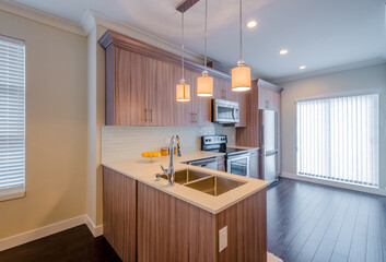 Modern kitchen in luxury house.