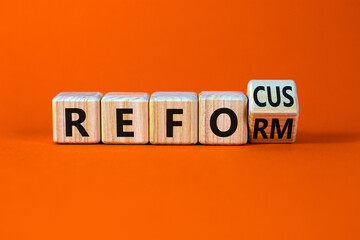 Refocus and reform symbol. Turned a wooden cube and changed the word refocus to reform. Beautiful...