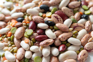 Primo piano di varietà di legumi freschi 