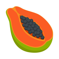 Mango Fruit Sign Emoji Icon Illustration. Vegetarian Food Vector Symbol Emoticon Design Clip Art Sign Comic Style.