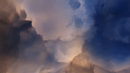 Deep outer space with stars and nebula 3d illustration