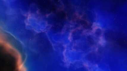 Deep outer space with stars and nebula 3d illustration