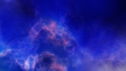 Naklejka na ściany i meble Deep outer space with stars and nebula 3d illustration