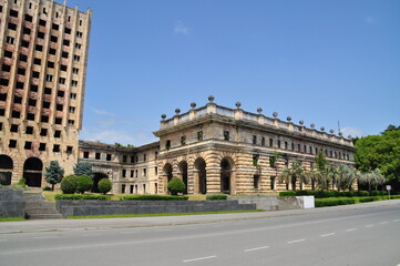 Naklejka premium The abandoned Abkhazian Parliament Building in Sukhumi