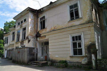 Fototapeta na wymiar Abandoned building in Sukhumi, Abkhazia