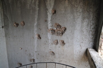 Bullet holes in a building in Sukhumi, capital of Abkhazia.