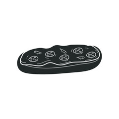 Panini Icon Silhouette Illustration. Italian Food Vector Graphic Pictogram Symbol Clip Art. Doodle Sketch Black Sign.