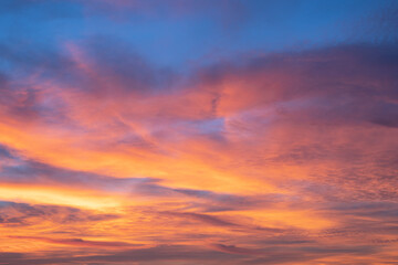 Sky with red-colored clouds