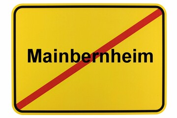 Illustration eines Stadtausgangsschildes der Stadt Mainbernheim