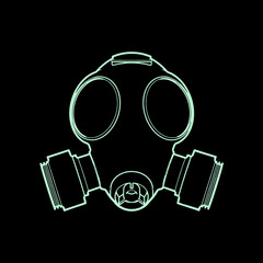 Gas Mask. Outline style. Vector Illustration.