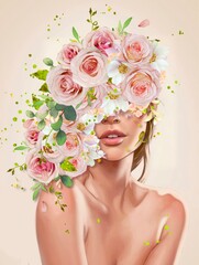 woman with flowers