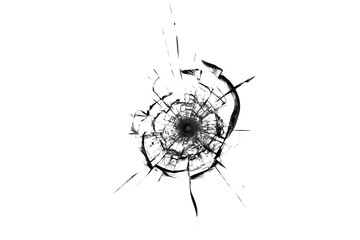 The texture of broken glass. Bullet hole