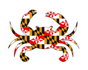 Maryland Crab - MD Flag - obrazy, fototapety, plakaty