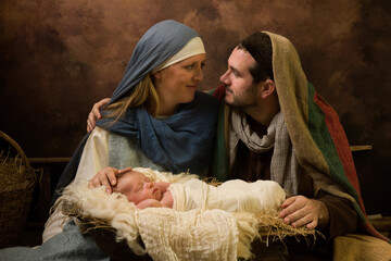 Nativity scene Jesus and parents