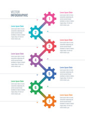 industrial wheels informational template. seven option informational templates. internet, annual report, web infographic template. industrial infographic template