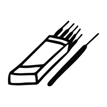 Welding Electrodes in doodle style. Isolated vector.