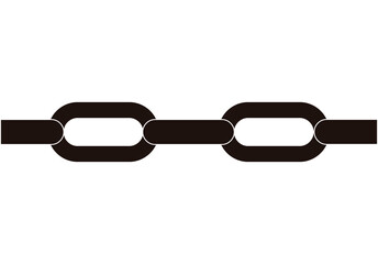 Icono negro de una cadena en fondo blanco. 