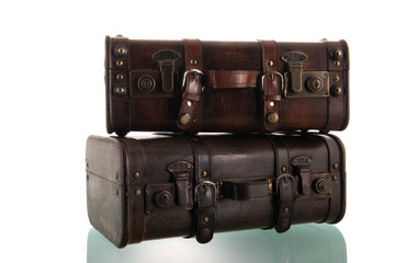 Vintage suitcases isolated