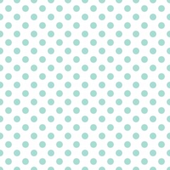 Green and White Polka Dot seamless pattern. Vector background.