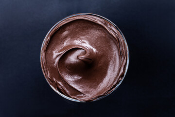 Chocolate background. Melted chocolate surface. Chocolate surface.