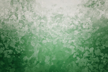 Green background texture grunge, old vintage distressed pattern of mottled painted watercolor blobs, white and green abstract border design