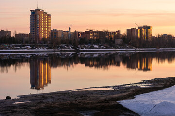 Cityscape on the Volga River bank