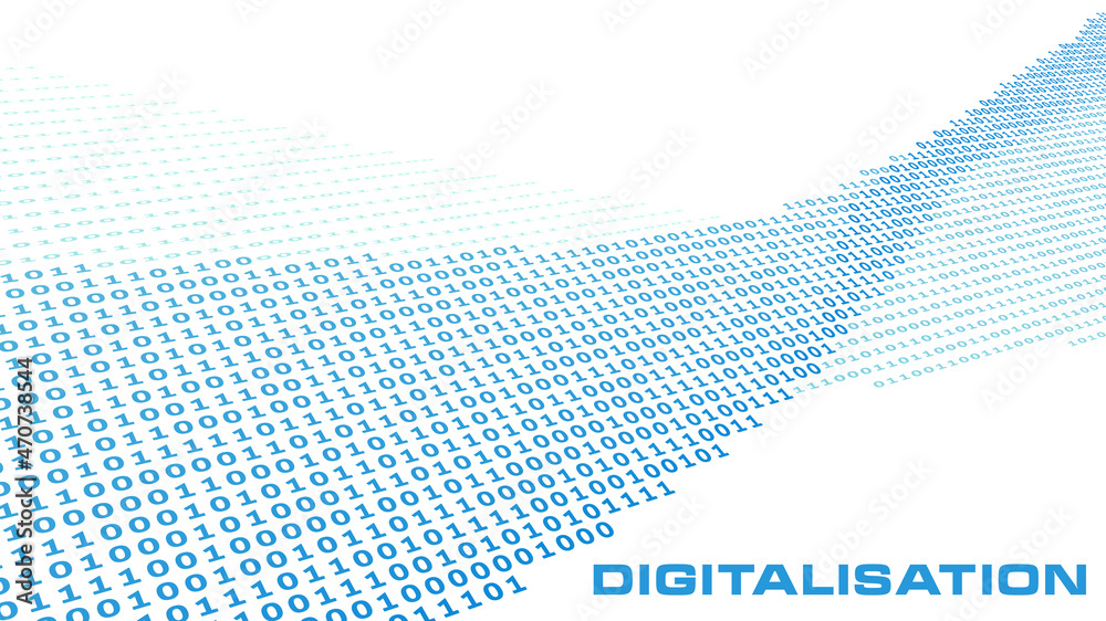 Aufkleber Digitalisation. Binary digital stream. Vector graphics