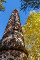 Fototapeta premium The old Clark Mine near Copper Harbor Michigan during fall