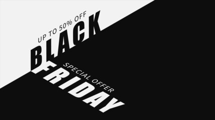 Naklejka premium Black friday sale banner. Vector illustration. Modern minimal design.
