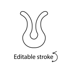 Obraz premium Adult toy outline icon. Sex shop goods. Customizable linear contour symbol. Isolated vector stock illustration