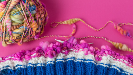 beautiful bright knitting wool in pink colours 