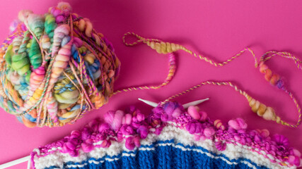 beautiful bright knitting wool in pink colours 