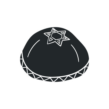 black kippah with star design clip art preview