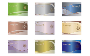 Business card luxury template set. Collection of trendy vector isolated on background. Modern editable business card for web site and design template. Creative abstract concept, vector illustration