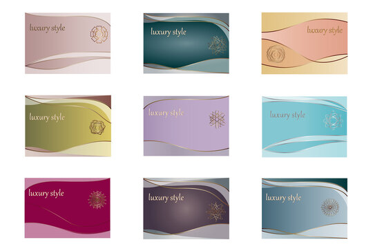 Business card luxury template set. Collection of trendy vector isolated on background. Modern editable business card for web site and design template. Creative abstract concept, vector illustration