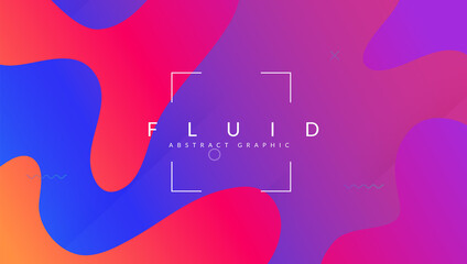 Fototapeta premium Fluid Layout. Hipster Website. Flat Modern Shape. Spectrum Page. Color Landing Page. Blue Memphis Banner. Cool Technology Invitation. Liquid Element. Magenta Fluid Layout