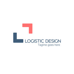 Fototapeta na wymiar logistic company logo design template with arrow right. Stock vector illustration isolated on white background