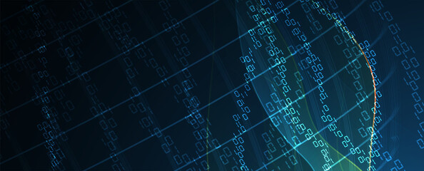 Quantum processing. Deep learning artificial intelligence. Future new technology  for business or science presentation