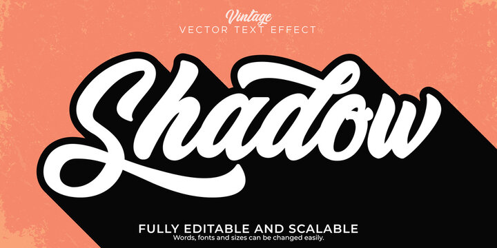 Editable text effect vintage, 3d shadow and shade font style